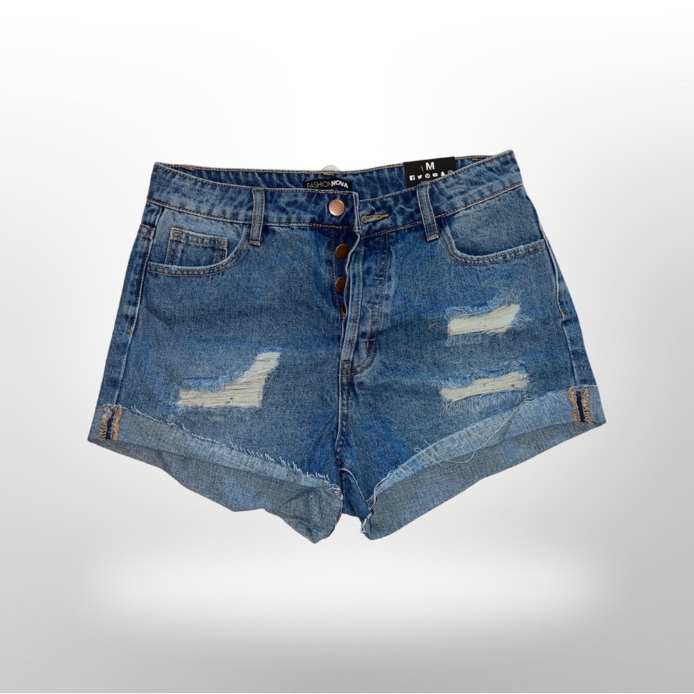 Cuff Denim Shorts